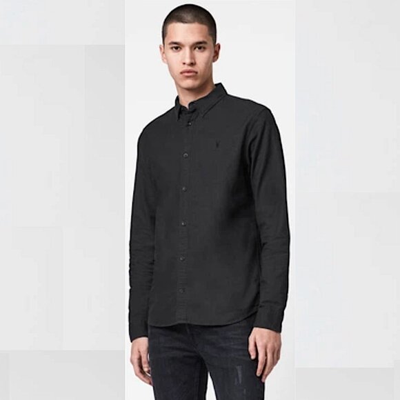 AllSaints black button-down shirt (men’s medium) - Picture 12 of 14
